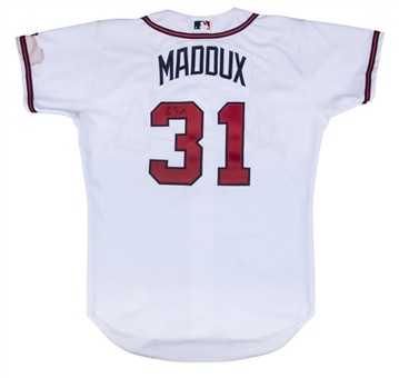 2003 Greg Maddux Game Used and Signed Atlanta Braves #31 Home Jersey (Case LOA & Beckett)